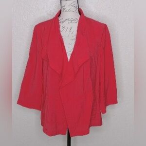 Chico’s Breezy Sheen Drape-Front Jacket Watermelon Size 3 (16/XL) NWT